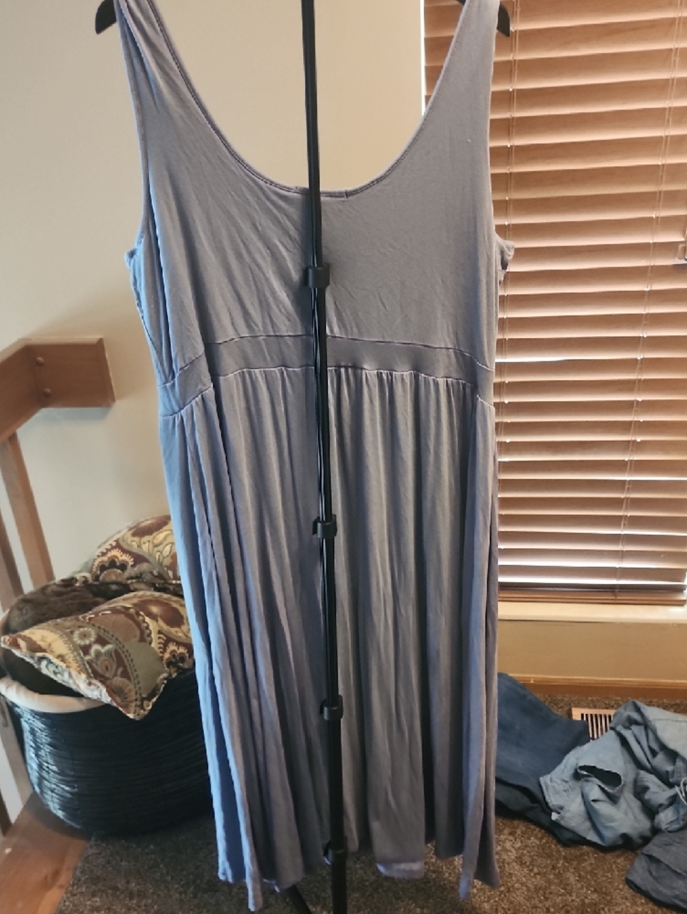 Black Tape_ Sleeveless Scoop-Neck Maxi Dress in Blue - Picture 3 of 3